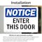 Signmission Enter This Door, 10 in W x Rectangle, Vinyl Decal OS-2PACK-NS-D-710-L-12083 - alternate 6